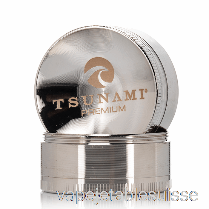 Vape Suisse Tsunami 1,9 Pouces Broyeur Supérieur Encastré 4 Pièces Argent (50 Mm)